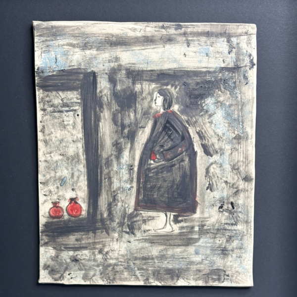 Poingnant shadows-lady with red pots - Image 2