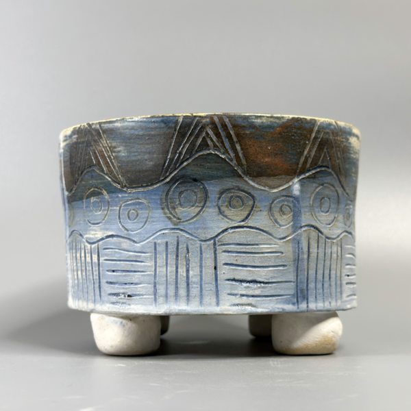 Blue carved Planter - Image 5