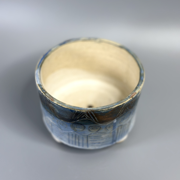 Blue carved Planter - Image 8