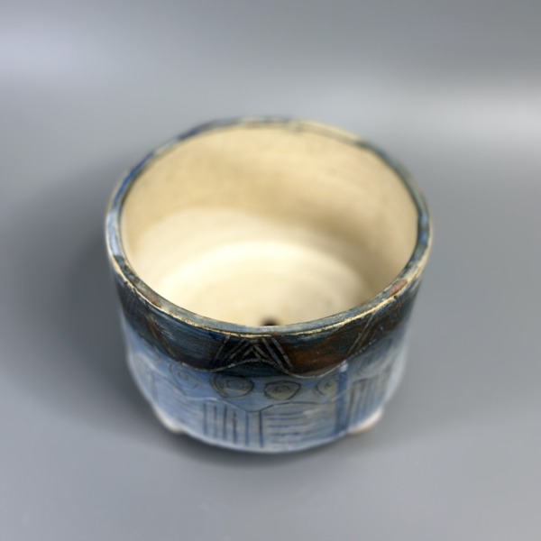 Blue carved Planter - Image 2